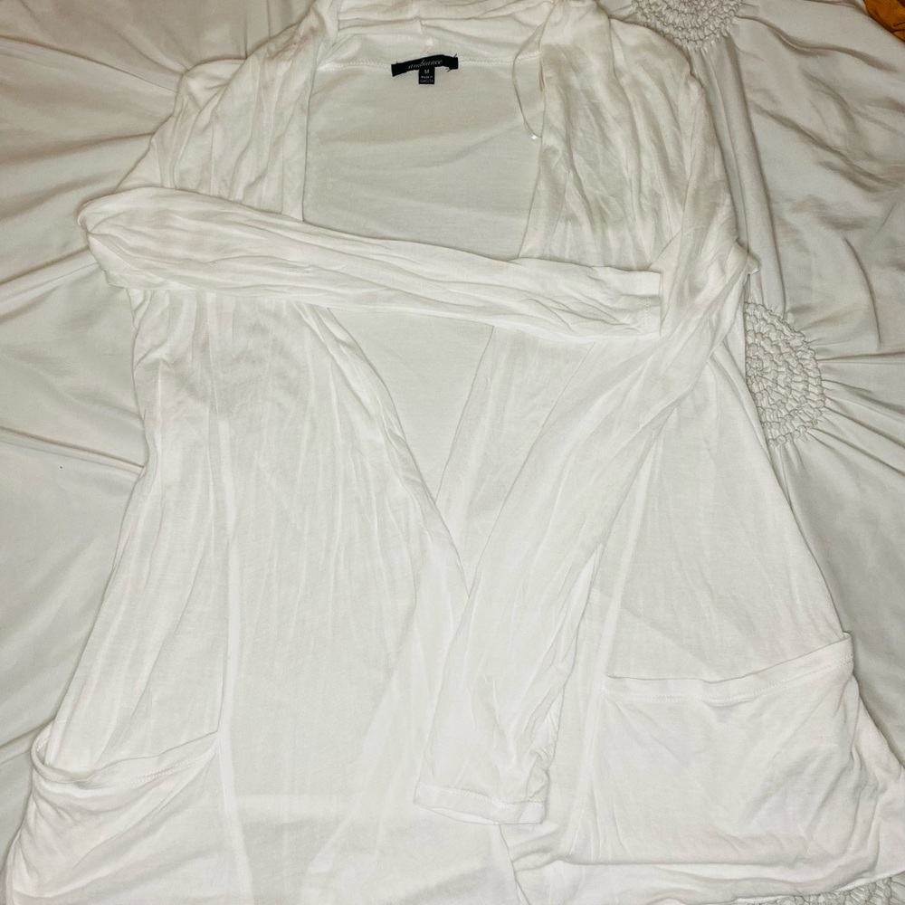 White thin cardigan